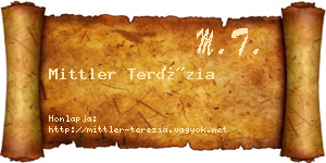 Mittler Terézia névjegykártya