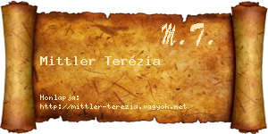 Mittler Terézia névjegykártya